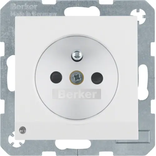 Berker 6765108989 wandcontactdoos penaarde kindveilig LED-orientatielicht S1/B3/B7 wit glans