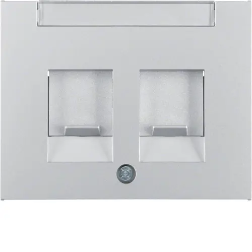 Berker 11827003 centraalplaat modular jack 2-voudig K5 aluminium