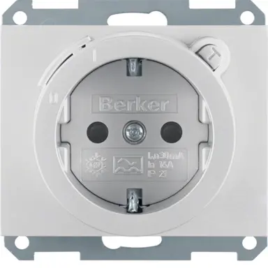 Berker 47087003 wandcontactdoos randaarde kindveilig aardlekschakelaar K5 aluminium