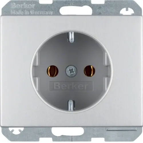 Berker 47157003 wandcontactdoos randaarde K5 aluminium