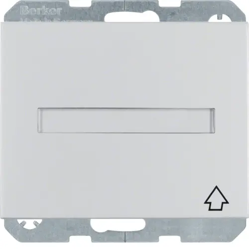 Berker 47527103 wandcontactdoos randaarde kindveilig klapdeksel tekstveld K5 aluminium