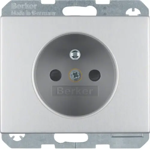 Berker 6768757003 wandcontactdoos penaarde kindveilig K5 aluminium