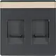 Berker 11816086 centraalplaat modular jack 2-voudig Q1/Q3/Q7 antraciet