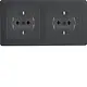 Berker 47206086 wandcontactdoos 2-voudig randaarde compleet voorbedraad voor duo-inbouwdoos Q1 antraciet