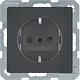 Berker 47236086 wandcontactdoos randaarde kindveilig Q1/Q3/Q7 antraciet