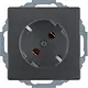Berker 47276086 wandcontactdoos randaarde 45 graden gedraaid Q1/Q3/Q7 antraciet