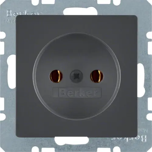 Berker 6167036086 wandcontactdoos zonder randaarde Q1/Q3/Q7 antraciet