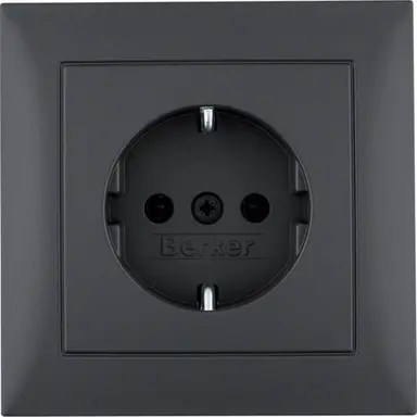 Berker 47429949 wandcontactdoos randaarde voor afzonderlijke montage S1/B3/B7 antraciet mat