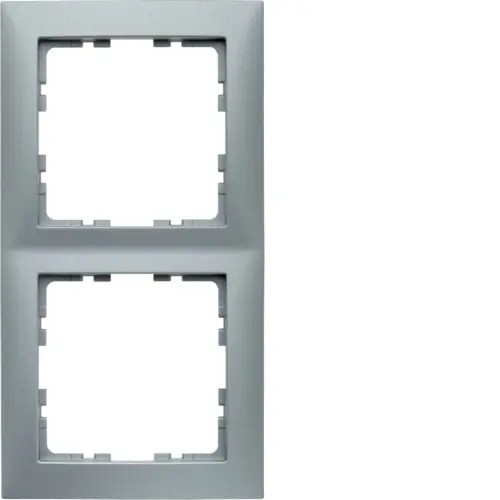 Berker 10129939 afdekraam 2-voudig S1 aluminium mat