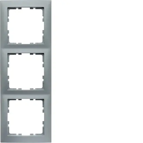 Berker 10139939 afdekraam 3-voudig S1 aluminium mat