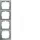 Berker 10149939 afdekraam 4-voudig S1 aluminium mat