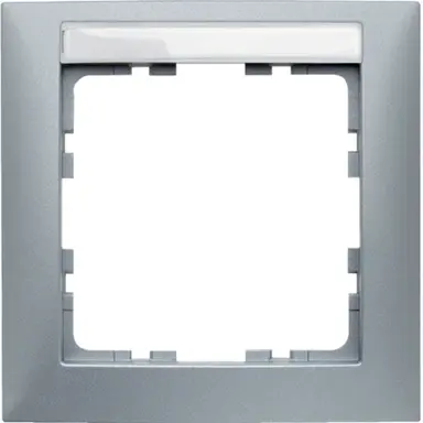 Berker 10119959 afdekraam 1-voudig met tekstveld S1 aluminium mat