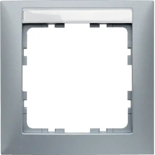 Berker 10119959 afdekraam 1-voudig met tekstveld S1 aluminium mat
