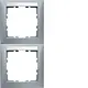 Berker 10129959 afdekraam 2-voudig verticaal met tekstveld S1 aluminium mat