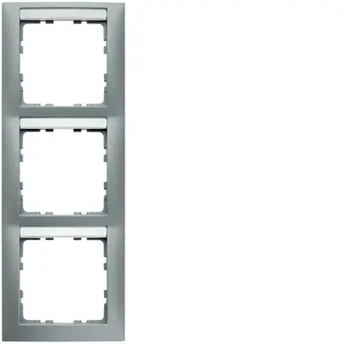 Berker 10139959 afdekraam 3-voudig verticaal met tekstveld S1 aluminium mat