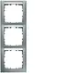 Berker 10139959 afdekraam 3-voudig verticaal met tekstveld S1 aluminium mat