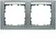 Berker 10229959 afdekraam 2-voudig horizontaal met tekstveld S1 aluminium mat