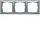 Berker 10239959 afdekraam 3-voudig horizontaal met tekstveld S1 aluminium mat
