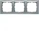Berker 10239959 afdekraam 3-voudig horizontaal met tekstveld S1 aluminium mat