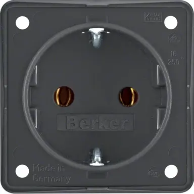 Berker 947782505 Integro Flow wandcontactdoos randaarde steekklemmen antraciet mat