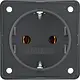 Berker 947782505 Integro Flow wandcontactdoos randaarde steekklemmen antraciet mat