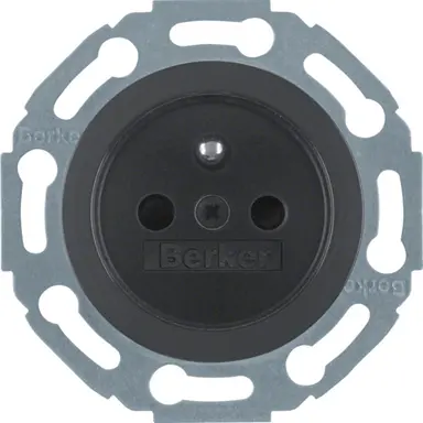 Berker 67687901 wandcontactdoos penaarde Belgie kindveilig 1930 zwart kunststof