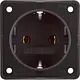 Berker 947782501 Integro Flow wandcontactdoos randaarde steekklemmen bruin mat