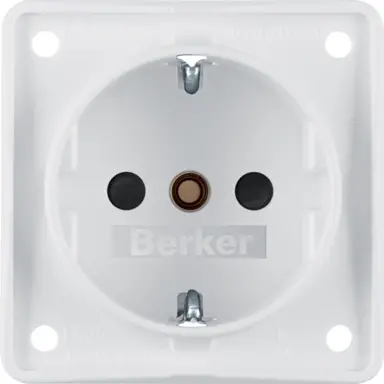 Berker 941952502 Integro Flow wandcontactdoos randaarde kindveilig schroefklemmen wit mat