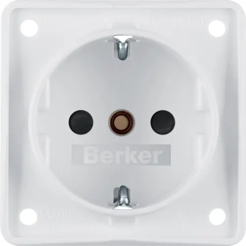 Berker 941952502 Integro Flow wandcontactdoos randaarde kindveilig schroefklemmen wit mat