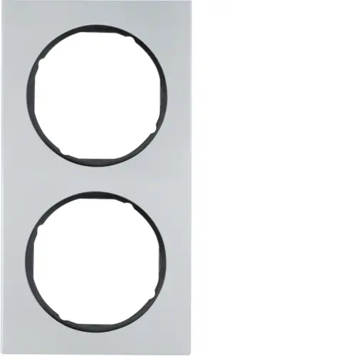 Berker 10122284 afdekraam 2-voudig R3 aluminium/zwart