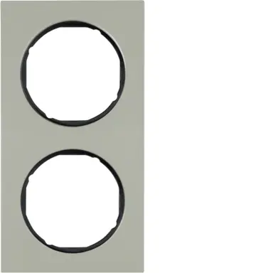 Berker 10122204 afdekraam 2-voudig R3 edelstaal/zwart