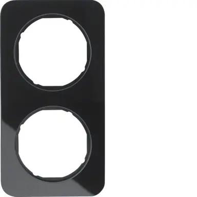 Berker 10122116 afdekraam 2-voudig R1 zwart glas