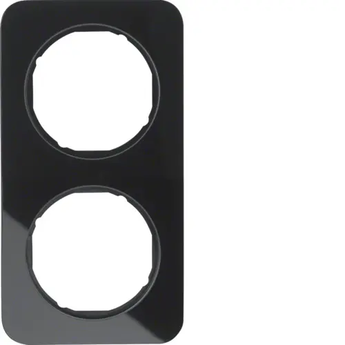Berker 10122116 afdekraam 2-voudig R1 zwart glas