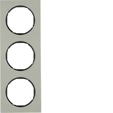 Berker 10132204 afdekraam 3-voudig R3 edelstaal/zwart