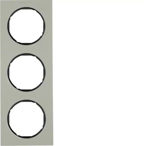 Berker 10132204 afdekraam 3-voudig R3 edelstaal/zwart