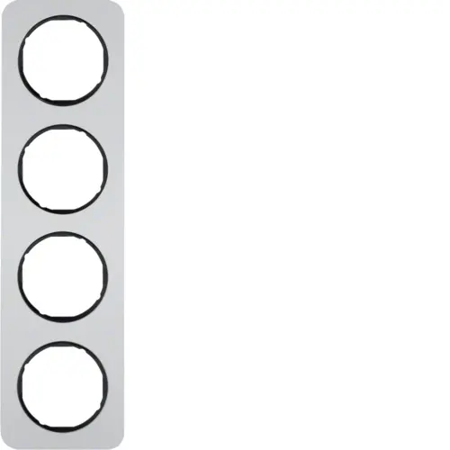Berker 10142184 afdekraam 4-voudig R1 aluminium zwart