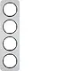Berker 10142184 afdekraam 4-voudig R1 aluminium zwart