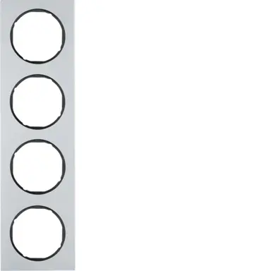 Berker 10142284 afdekraam 4-voudig R3 aluminium/zwart