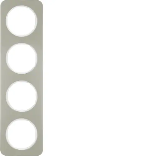 Berker 10142114 afdekraam 4-voudig R1 edelstaal wit
