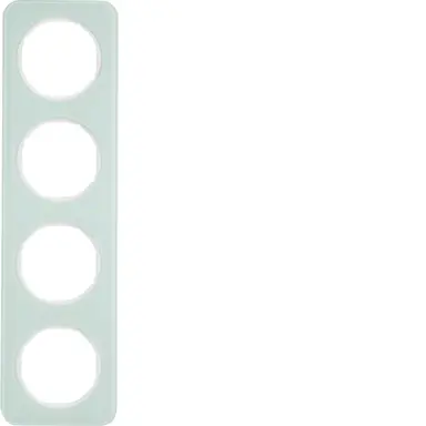 Berker 10142109 afdekraam 4-voudig R1 glas wit