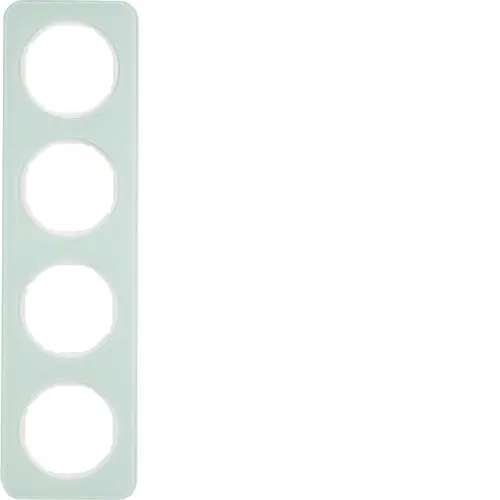 Berker 10142109 afdekraam 4-voudig R1 glas wit