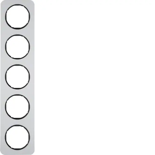 Berker 10152184 afdekraam 5-voudig R1 aluminium zwart