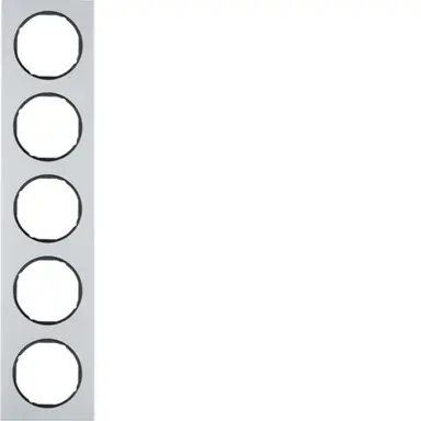 Berker 10152284 afdekraam 5-voudig R3 aluminium/zwart