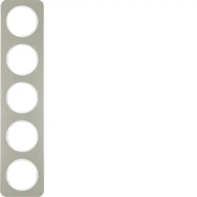 Berker 10152114 afdekraam 5-voudig R1 edelstaal wit