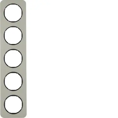 Berker 10152104 afdekraam 5-voudig R1 edelstaal zwart