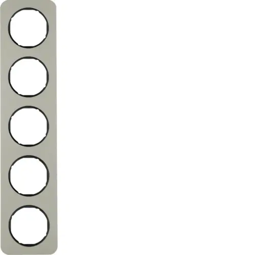 Berker 10152104 afdekraam 5-voudig R1 edelstaal zwart