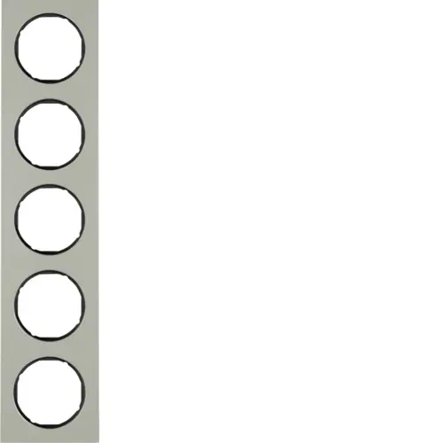 Berker 10152204 afdekraam 5-voudig R3 edelstaal/zwart