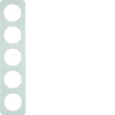 Berker 10152109 afdekraam 5-voudig R1 glas wit