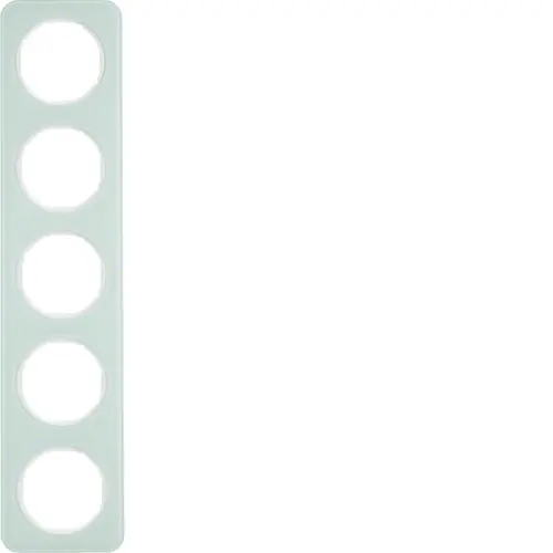 Berker 10152109 afdekraam 5-voudig R1 glas wit