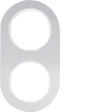 Berker 10122074 afdekraam 2-voudig R.Classic aluminium wit